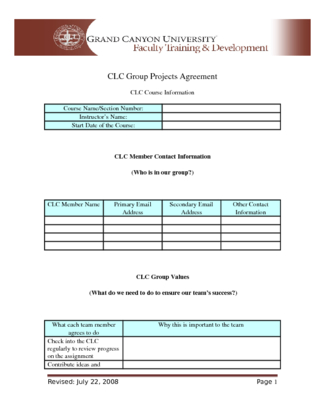 2 5 CLC Group Projects Agreement (3)