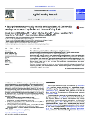 A descriptive quantitative study on multi ethnic patient satisfaction...