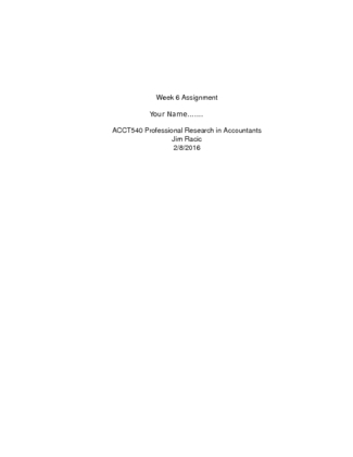 ACCT 540 Week 6 Homework Assignment; AICPA Code of Conduct (Spring 2016)