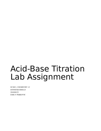 Acid Base Titration Lab