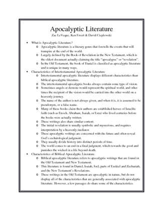 Apocalyptic Literature Handouts