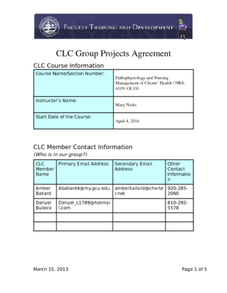 CLC Group Projects Agreement
