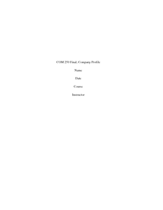 COM250 Final Paper