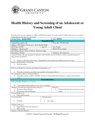 Course 3 Essay Health Screening Adolescent and young adult