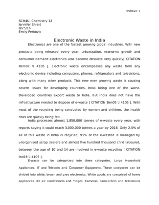 Electronic Waste in India