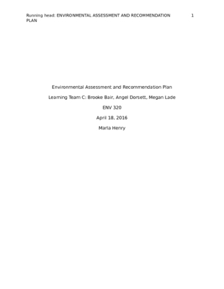 ENV 320 Environmental Assessment   Final