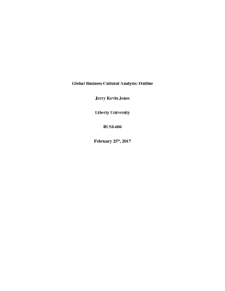 Global Business Cultural Analysis Outline
