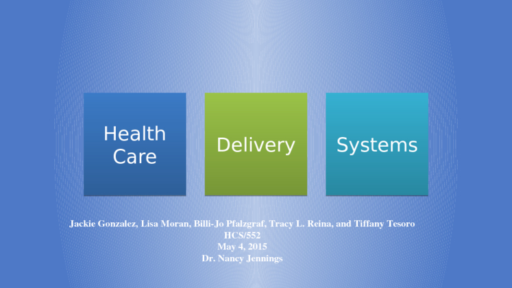 HCS 552 Health Delivery System Powerpoint
