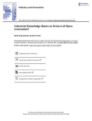 Industrial Knowledge Bases as Drivers of Open Innovation