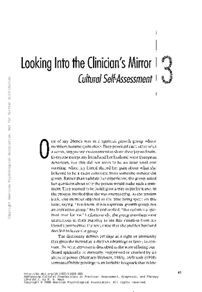 looking into the clinician's mirror