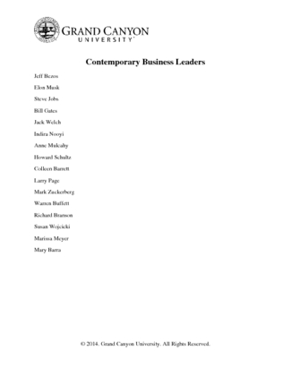 MGT 420 RS ContemporaryBusinessLeaders