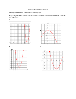 Practice   Quadratic Function Characteristics