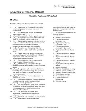 PSY410 r5 Week 1 Assignment Worksheet