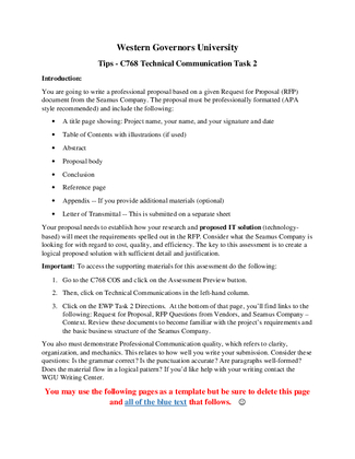 WGU Tech Communication Task 2