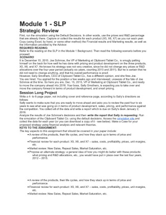 BUS 599 Module 1 SLP Strategic Review