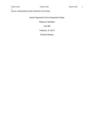 Social Organized Crime Perspective Paper CJA284 WK3