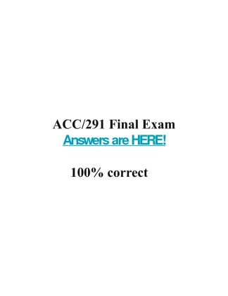 ACC291 final exam answers