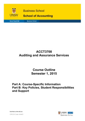 ACCT3708 Auditing and Assurance Services S12015