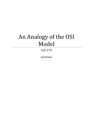 An Analogy of the OSI Model WK2