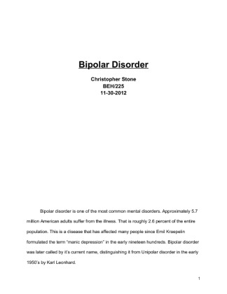 BEH225 Bipolar Disorder