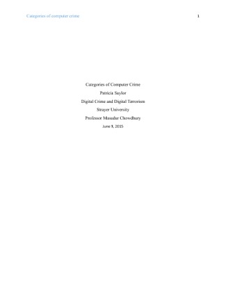 CIS170 WK2 Categories of Computer Crime  Saylor