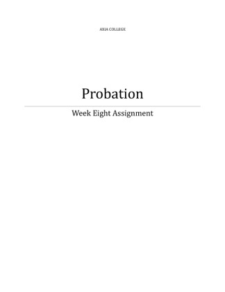 CJS 230 Week 8 Assignment   Probation