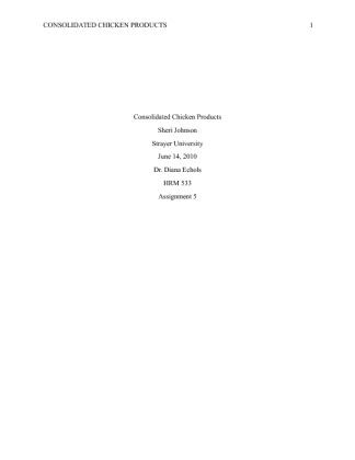 Consolidated Chicken Products final assignment