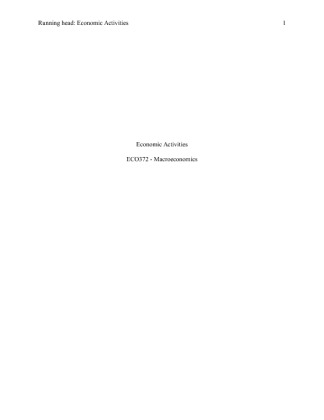 ECO 372 Week 2 Individual Assignment Fundamentals of Macroeconomics Paper