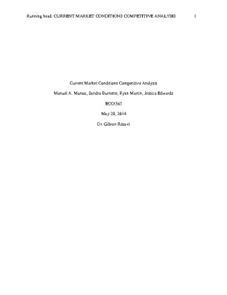 ECO365 Current Market Conditions Team Paper