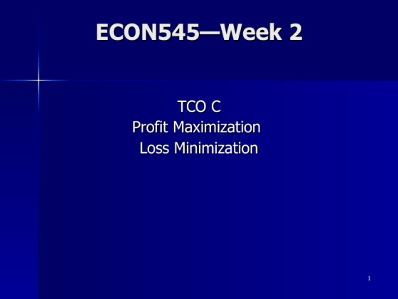 Econ 545 Week 2 Live Lecture 2014