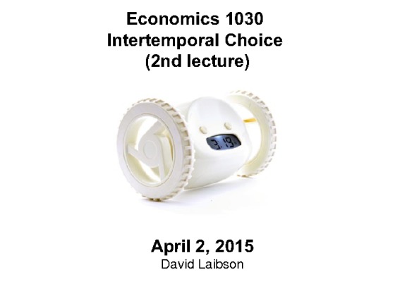 ECON1030 Spring 2015 Lecture 17
