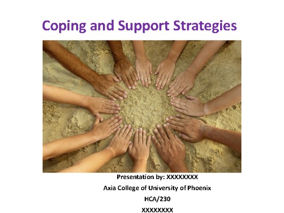 hca230 week 6 checkpoint coping support strategies