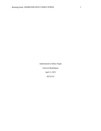 HCS335 Administrative Ethics Paper