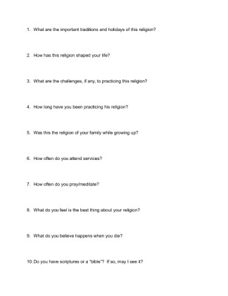 HUM130 Interview Questions