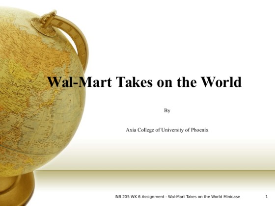 INB 205 WK 6 Assignment   Wal Mart Takes on the World Minicase...