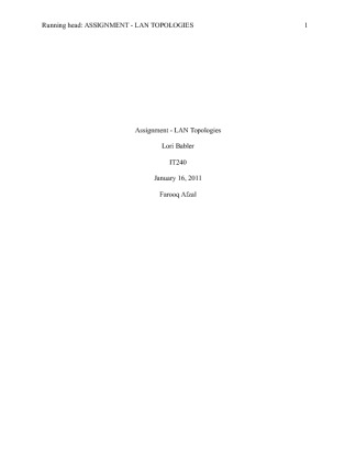 IT240 Assignment LANTopologies[1]