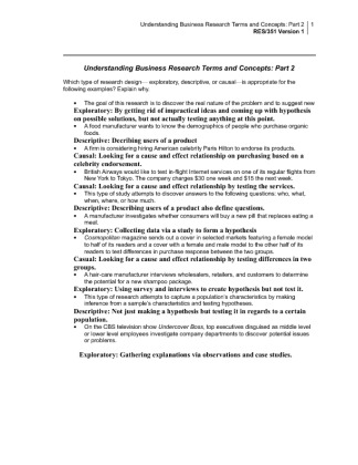 res351 r1 understanding business research terms and concepts part two