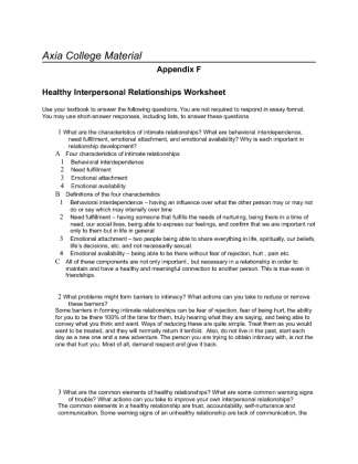 SCI 162 Wk 6 Assignment; Healthy Interpersonal Relationships Worksheet...