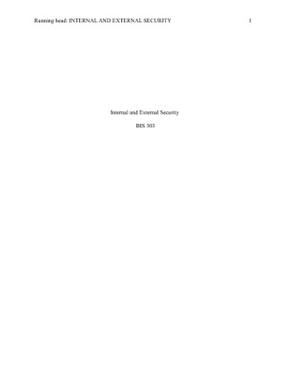 Week 5 Individual Assignment Internal and External Security Paper