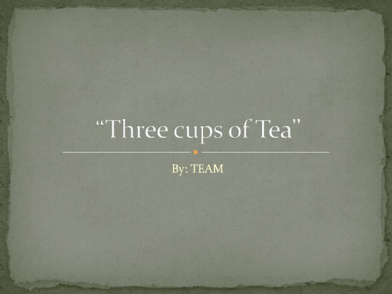 Wk 2 Team Sociological Perspectives Presentation Three Cups of Tea