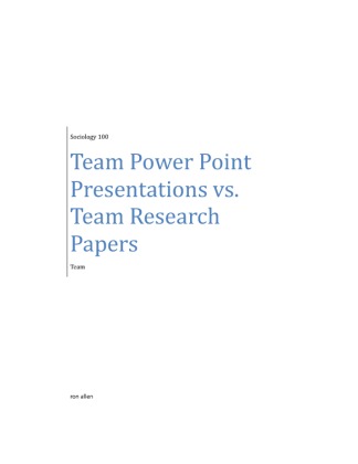Wk 4 Team Social Impact Survey and Paper vs. Team Research Papers