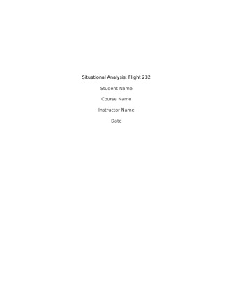 Situational Analysis Flight 232