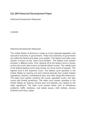 Cjs 200 Historical Development Paper