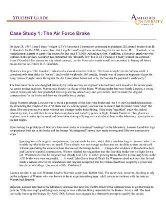 PHI 445 Week 1   Case study The air force brake