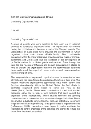 CJA 393 Controlling Organized Crime