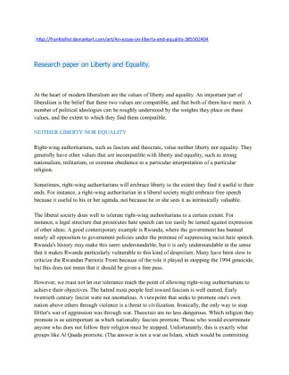 Research paper on Liberty and Equality