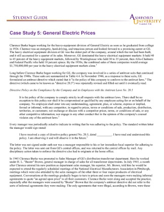 PHI 445 Week 3   Case studies General electric prices