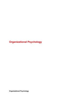 9 PSY 428 Week 1 Individual Assignment Organizational Psychology Paper