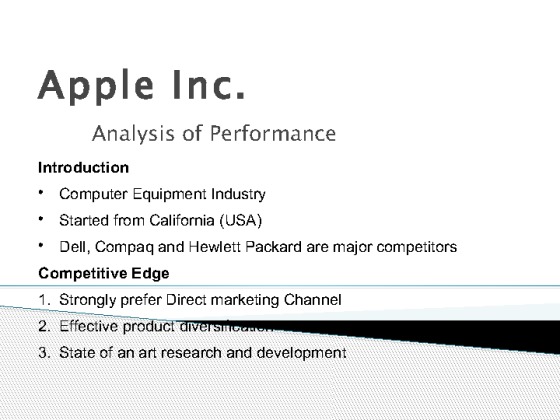 ACC 230 Week 9 Final Project Presentation Apple Inc.
