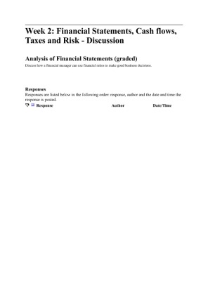 FIN 515 w2 dq1 Analysis of Financial Statements